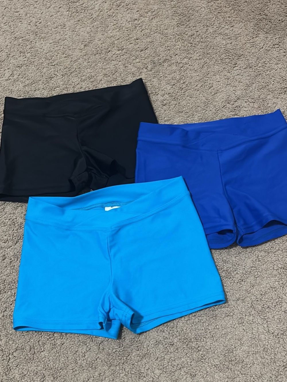 Kids Jazz Shorts - Black, Royal Blue, and Turquoise